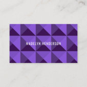 幾何学的モダン抽象芸術はっきりしたQRコード紫 名刺 (正面)