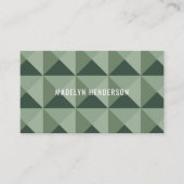 幾何学的モダン抽象芸術はっきりしたQRコードSage Green 名刺 (正面)