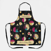 幾何学的モダン抽象芸術エプロン名前をカスタムする エプロン (正面)