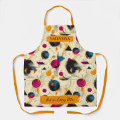 幾何学的モダン抽象芸術エプロン名前をカスタムする エプロン (正面)