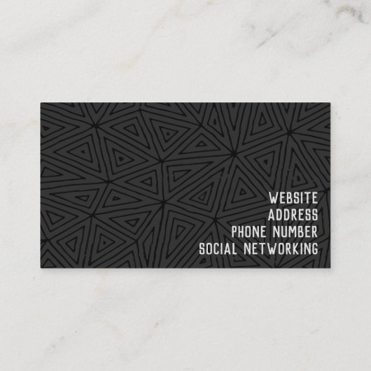 幾何学的モダン抽象芸術グレーとブラック・ビジネス 名刺 (裏面)
