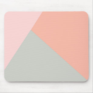 幾何学的モダン抽象芸術パステル色ブロック マウスパッド