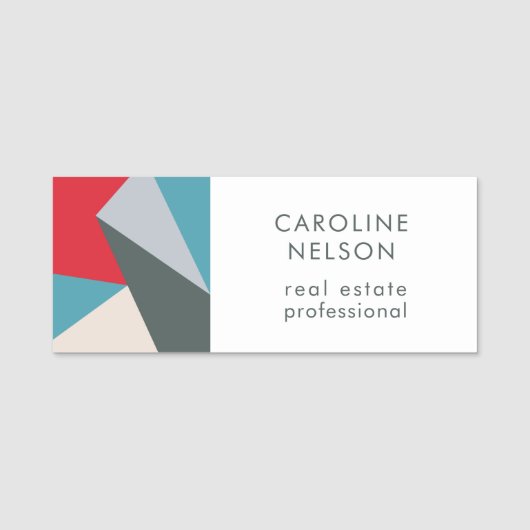 幾何学的モダン抽象芸術プロフェッショナル実在エテート 名札 (正面)