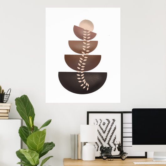 幾何学的モダン抽象芸術ミニマルウォールアートポスター ポスター (ホームオフィス)