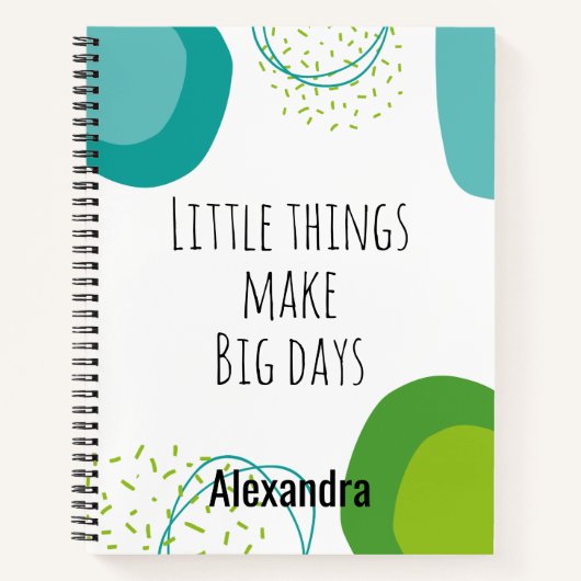 幾何学的モダン抽象芸術感動的引用文 ノートブック (正面)