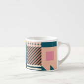 幾何学的モダン抽象芸術:カラフルデザイン エスプレッソカップ (右)