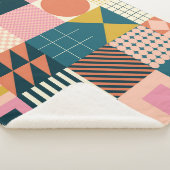 幾何学的モダン抽象芸術:カラフルデザイン シェルパブランケット (3/4)