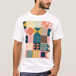 幾何学的モダン抽象芸術:カラフルデザイン Tシャツ