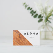 幾何学的モダン木目の背景デザイン 名刺 (スタンド正面)