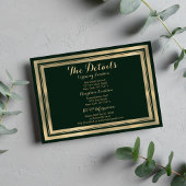 幾何学的モダン森の緑の金ゴールド詳細カード エンクロージャーカード