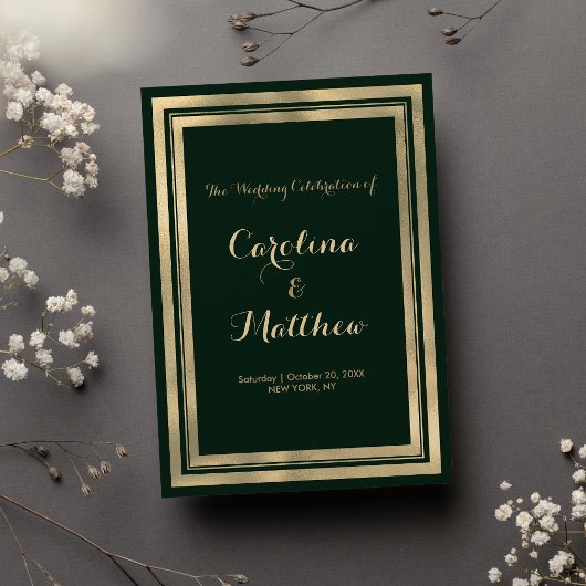 幾何学的モダン森林グリーン金ゴールドプログラム プログラム