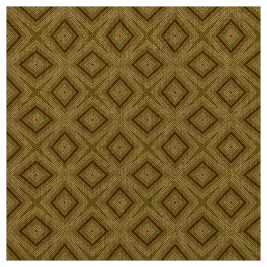 幾何学的モダン模様オリーブグリーン天然麻 ファブリック (見本)