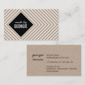 幾何学的モダン模様ダイヤモンド白黒クラフト 名刺 (正面/裏面)