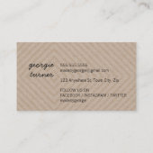 幾何学的モダン模様ダイヤモンド白黒クラフト 名刺 (裏面)