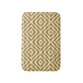 幾何学的モダン白および金ゴールドのシームレスなパターン バスマット (正面縦)