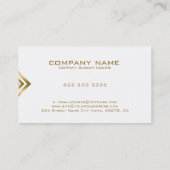 幾何学的モダン白と金ゴールド 名刺 (裏面)