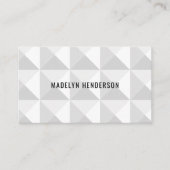 幾何学的モダン白はっきりした抽象芸術QRコード 名刺 (正面)