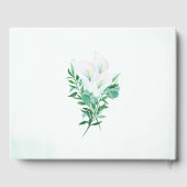 幾何学的モダン白カラリリーフローラ結婚ズ ゲストブック (裏面)