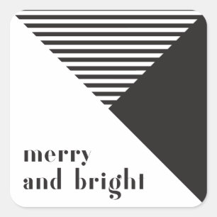 幾何学的モダン白黒クリスマス スクエアシール