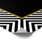 幾何学的モダン白黒ダイヤモンドパターン ポスター (角)