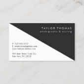 幾何学的モダン白黒デザインと金ゴールド 名刺 (裏面)