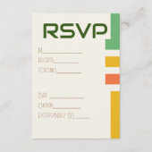 幾何学的モダン結婚式のRSVPと食の選択肢 エンクロージャーカード (正面)