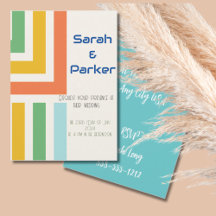 幾何学的モダン結婚式招待状