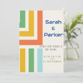 幾何学的モダン結婚式招待状 招待状 (スタンド正面)