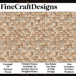 幾何学的モダン自然木材ブロックZ1デコページ 薄葉紙