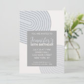 幾何学的モダン誕生日招待状 招待状 (スタンド正面)
