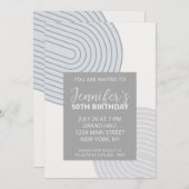 幾何学的モダン誕生日招待状 招待状 (正面/裏面)