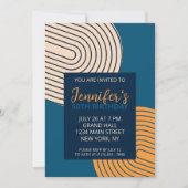 幾何学的モダン誕生日招待状 招待状 (正面)