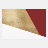 幾何学的モダン赤金ゴールドホワイトクリスマス ラッピングペーパーシート (正面3)