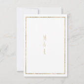 幾何学的モダン金ゴールドアーチ白結婚級数 招待状 (裏面)