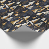 幾何学的モダン金ゴールドクリスマスツリー ラッピングペーパー (角)