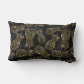 幾何学的モダン金ゴールドパイナップルデザイン ランバークッション (裏面)