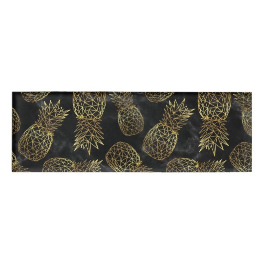 幾何学的モダン金ゴールドパイナップルデザイン 名札 (正面)