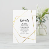 幾何学的モダン金ゴールドフレームゲスト情報カード エンクロージャーカード (スタンド正面)