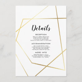 幾何学的モダン金ゴールドフレームゲスト情報カード エンクロージャーカード