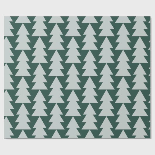 幾何学的モダン青の緑のクリスマスツリーグラフィック ラッピングペーパー (フラット)