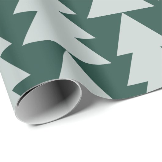 幾何学的モダン青の緑のクリスマスツリーグラフィック ラッピングペーパー (ロールコーナー)