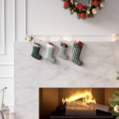 幾何学的モダン青クリスマスツリーのグラフィック スモールクリスマスストッキング