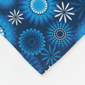 幾何学的モダン青 フリースブランケット (角)