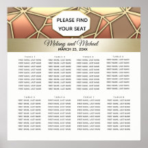 幾何学的モダン高級金ゴールド/ブロンズ結婚ズ