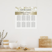 幾何学的モダン高級金ゴールド/ホワ結婚イト ポスター (キッチン)