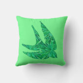 幾何学的モダン鳥、玉とエメラルドグリーン クッション (裏面)