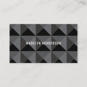 幾何学的モダン黒はっきりした抽象芸術QRコードロゴ 名刺 (正面)