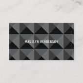 幾何学的モダン黒はっきりした抽象芸術QRコード 名刺 (正面)