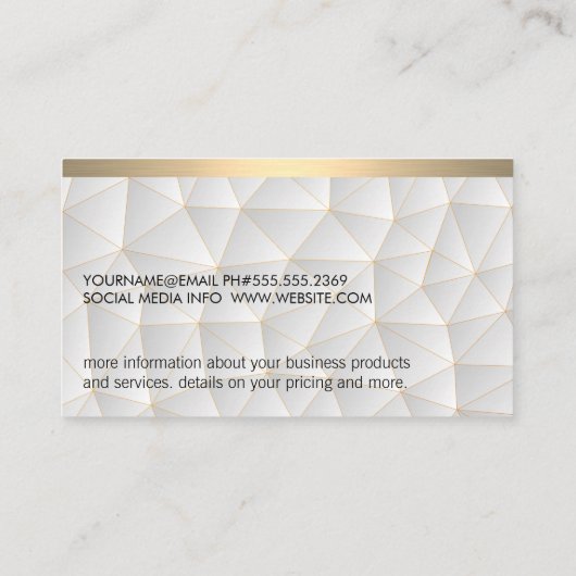幾何学的モダン |金ゴールドトリム 名刺 (裏面)