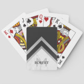 幾何学的モノグラムのシボロンブラックシルバー大理石 トランプ (裏面)